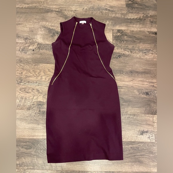 Calvin Klein Dresses & Skirts - Calvin Klein Eggplant Zip Dress